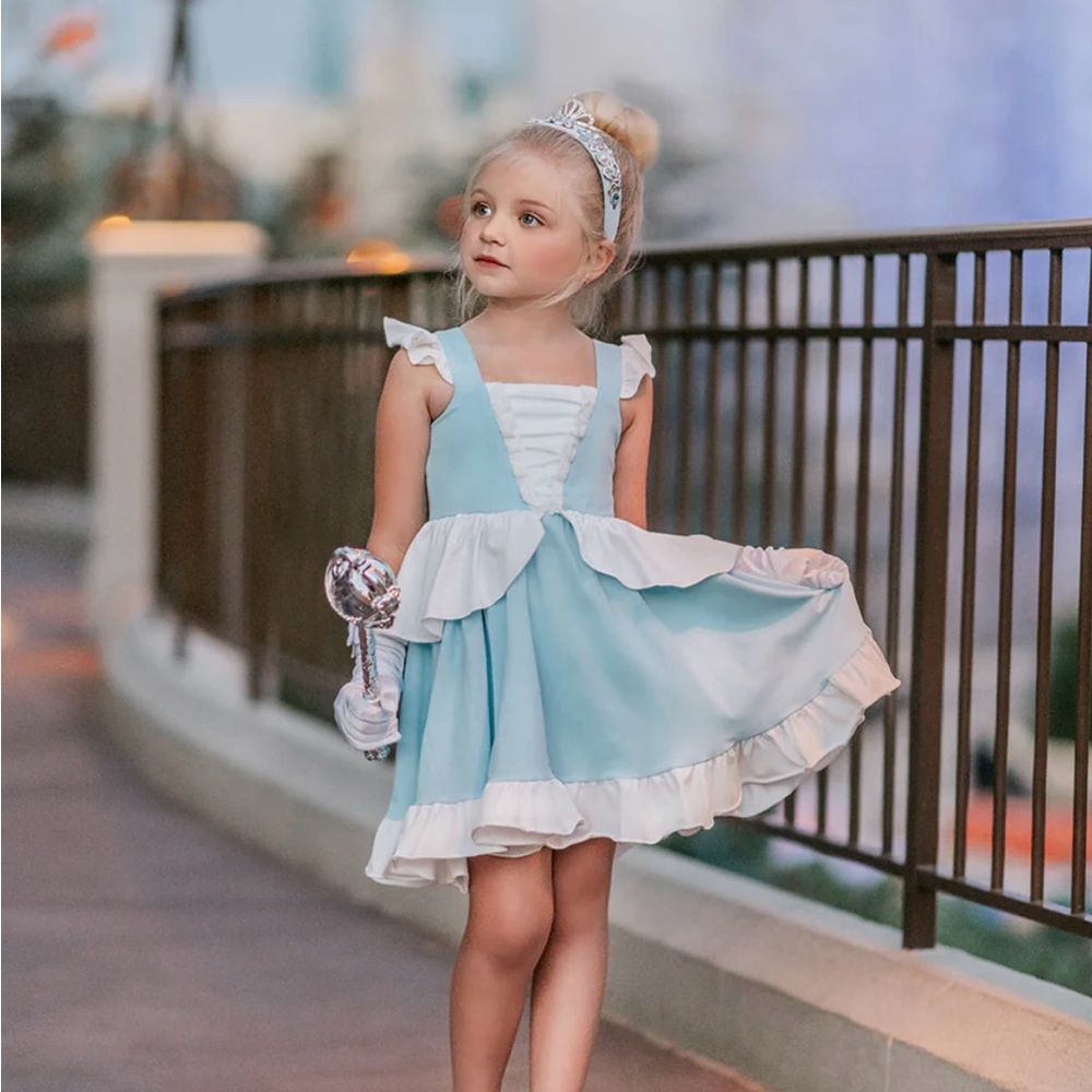 Charming Blue and White Kids Dress
